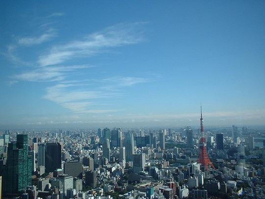 六本木ヒルズの展望階からやて～